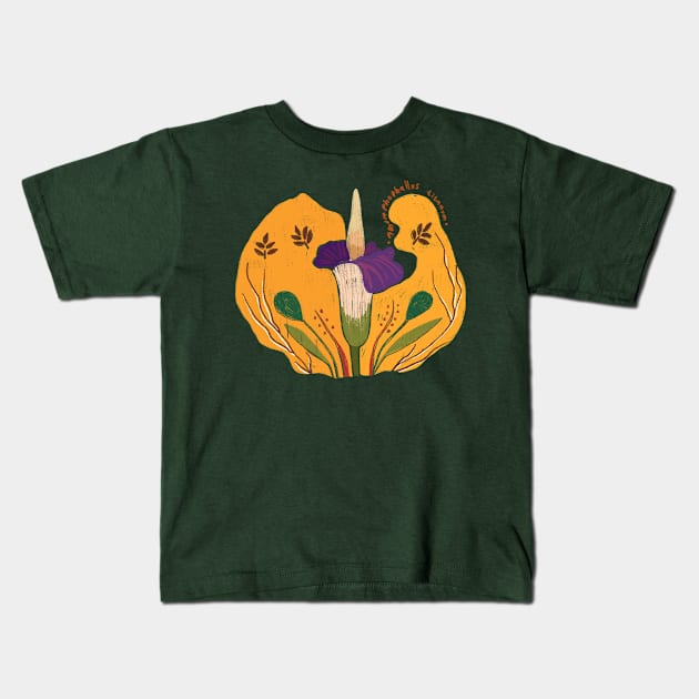 Amorphophallus Titanum Kids T-Shirt by Nadia Nurhanifa